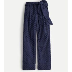 J. Crew Navy Eyelet Cropped Pants